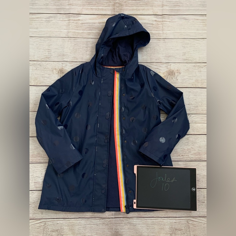 Joules Kids Navy Raincoat with Rainbow Zipper